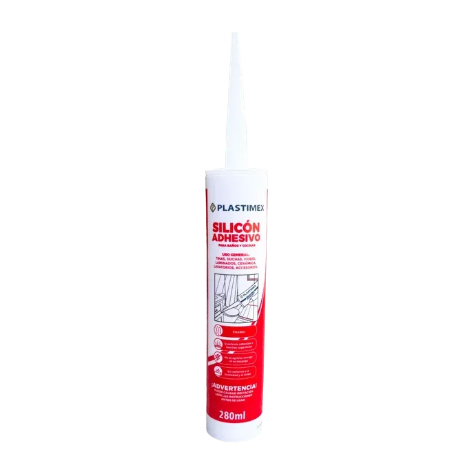 Silicón Adhesivo para baños y cocinas 280ml E=12