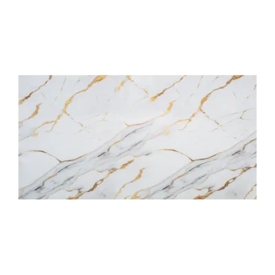 Lámina Decorativa Mármol PVC Blanco Dorado 122x244cm