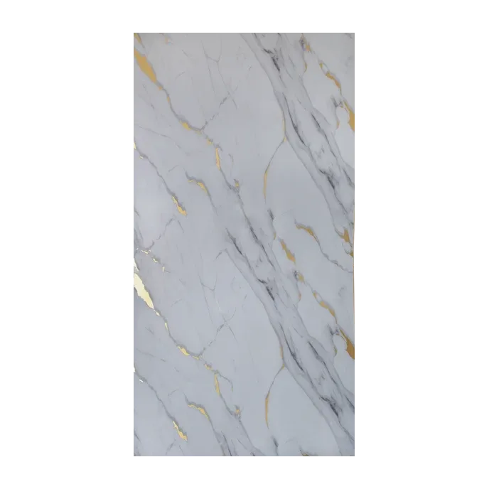 Lámina Decorativa Mármol PVC Blanco Bronce 122x244cm Item 8844