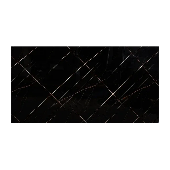 Lámina Decorativa Mármol PVC Marquina Dorada 122x244cm KL8231